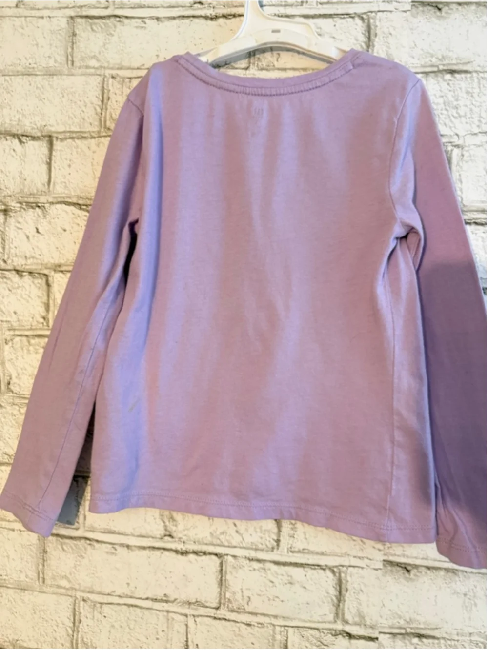 Gap Kids Lavender Long Sleeve Sequin Logo Tee Purple size Small 100% Cotton